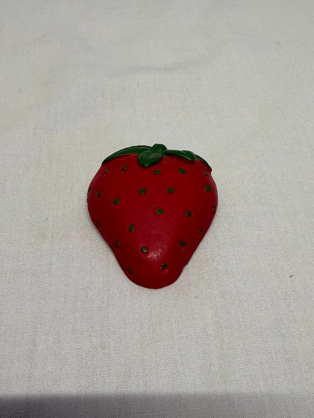 Vintage Hand-Painted Resin Strawberry Brooch Pin Mid-Century